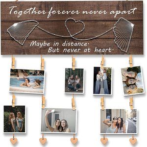 NEW "Together Forever" Wooden Picture Frame Clips and Twine for Photo Hanging